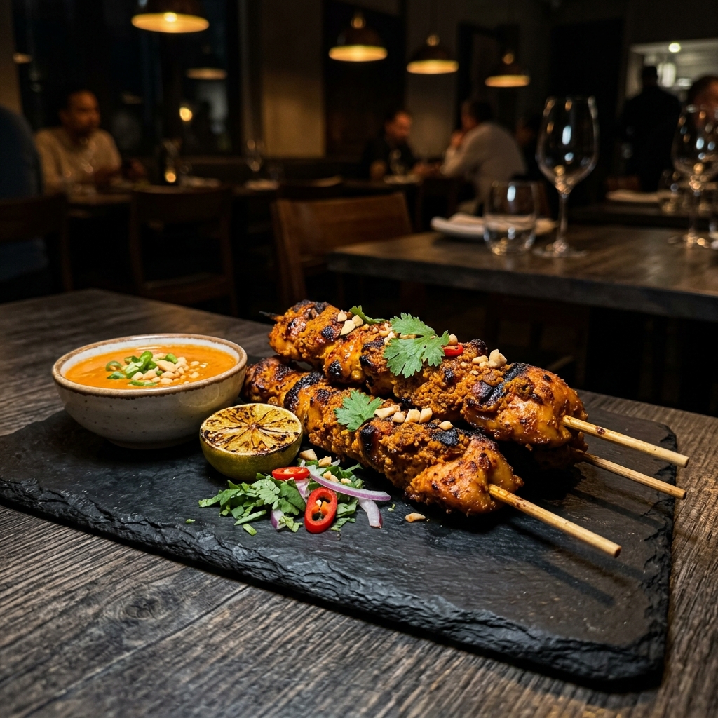 Smoked suya over open flame